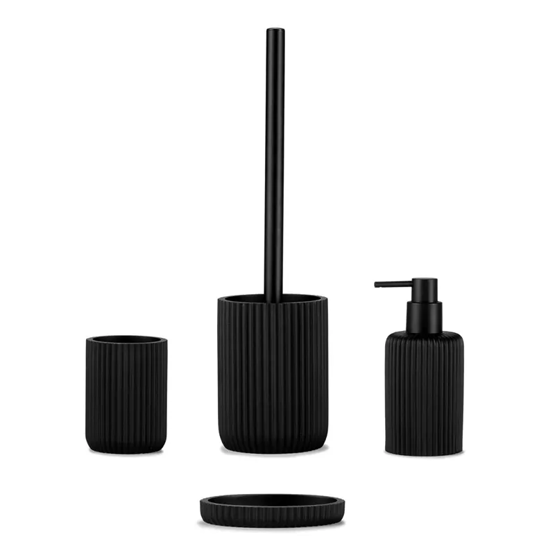 Andrea Matte Black Resin Soap Dispenser product thumbnail 3