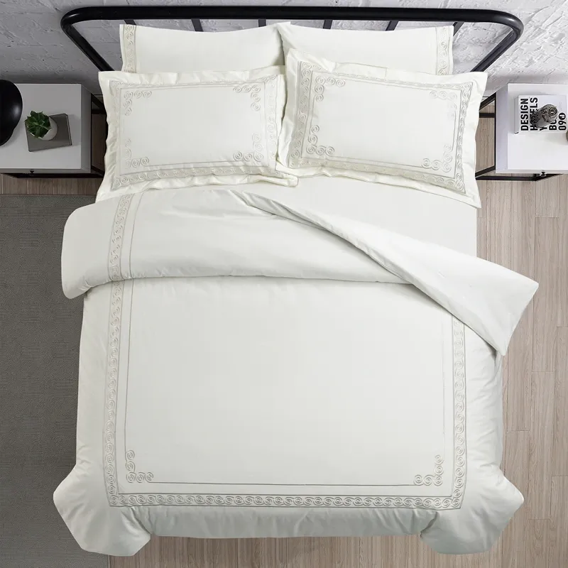 Nova Home Clouds Cotton Comforter Set - King/Super King - 6 Pcs - White/Champagne product thumbnail 3