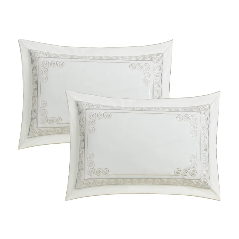 Nova Home Clouds Cotton Comforter Set - King/Super King - 6 Pcs - White/Champagne product thumbnail 6