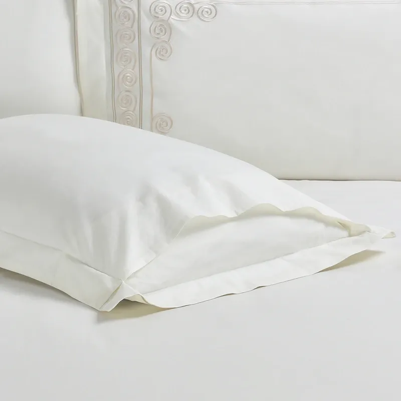Nova Home Clouds Cotton Comforter Set - King/Super King - 6 Pcs - White/Champagne product thumbnail 8