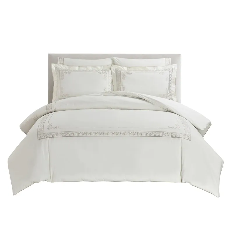 Nova Home Clouds Cotton Comforter Set - King/Super King - 6 Pcs - White/Champagne product thumbnail 10