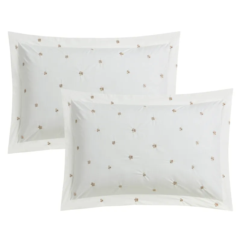Nova Home Clover Cotton Comforter Set - King/Super King - 6 Pcs - White/Gold product thumbnail 8