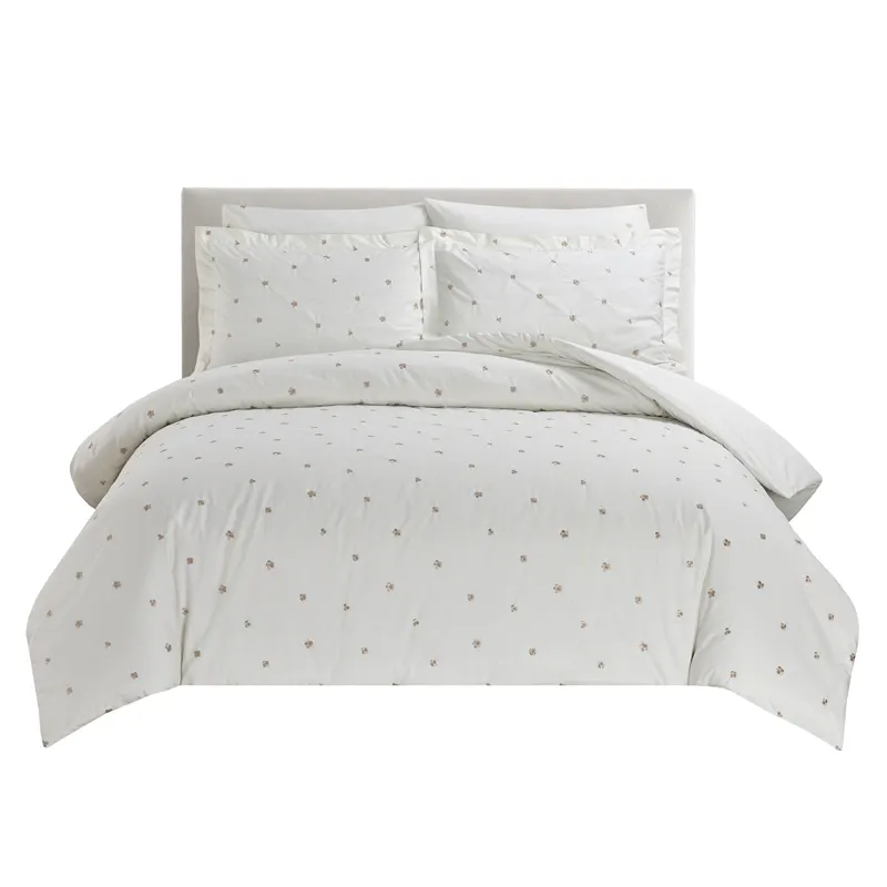 Nova Home Clover Cotton Comforter Set - King/Super King - 6 Pcs - White/Gold product thumbnail 10