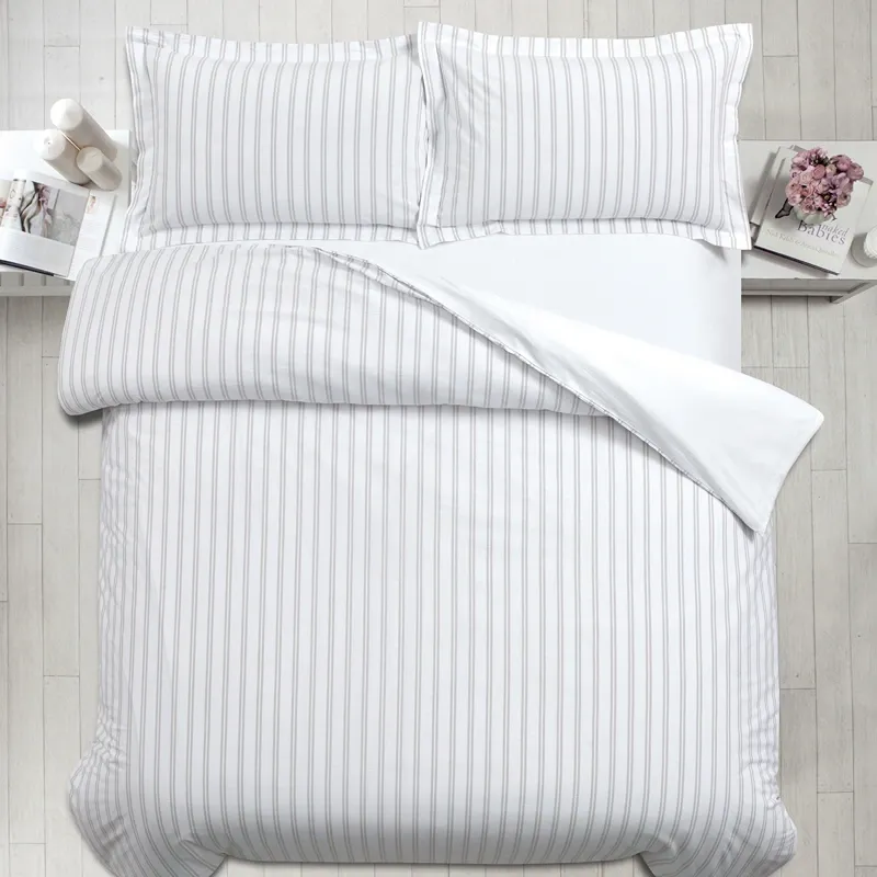 Nova Home Verto Cotton Duvet Cover Set - White/Linen (Available In Sizes) product thumbnail 3