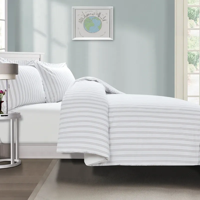 Nova Home Verto Cotton Duvet Cover Set - White/Linen (Available In Sizes) product thumbnail 4