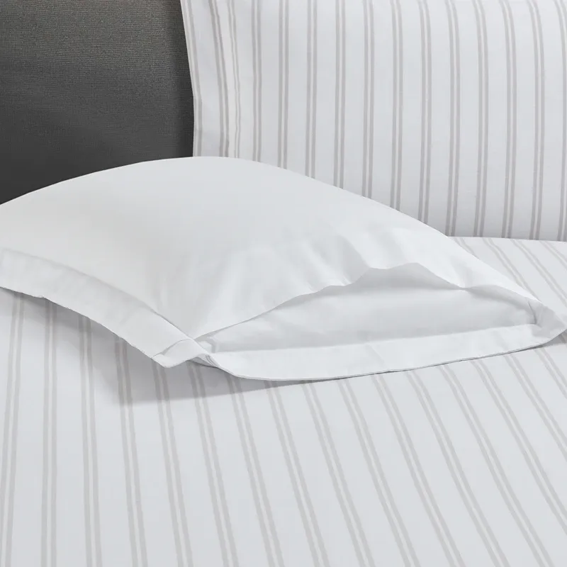 Nova Home Verto Cotton Duvet Cover Set - White/Linen (Available In Sizes) product thumbnail 5