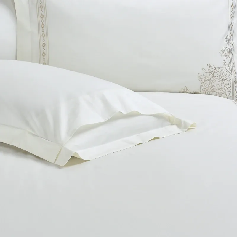 Nova Home Trace Cotton Comforter Set - King/Super King - 6 Pcs - White/Beige product thumbnail 5