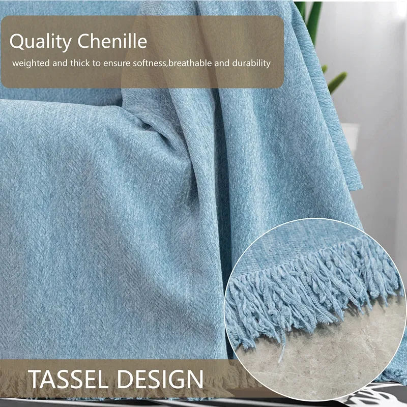 Nova Home Harmonic Chenille Sofa Cover - 2 Seats - Blue product thumbnail 2