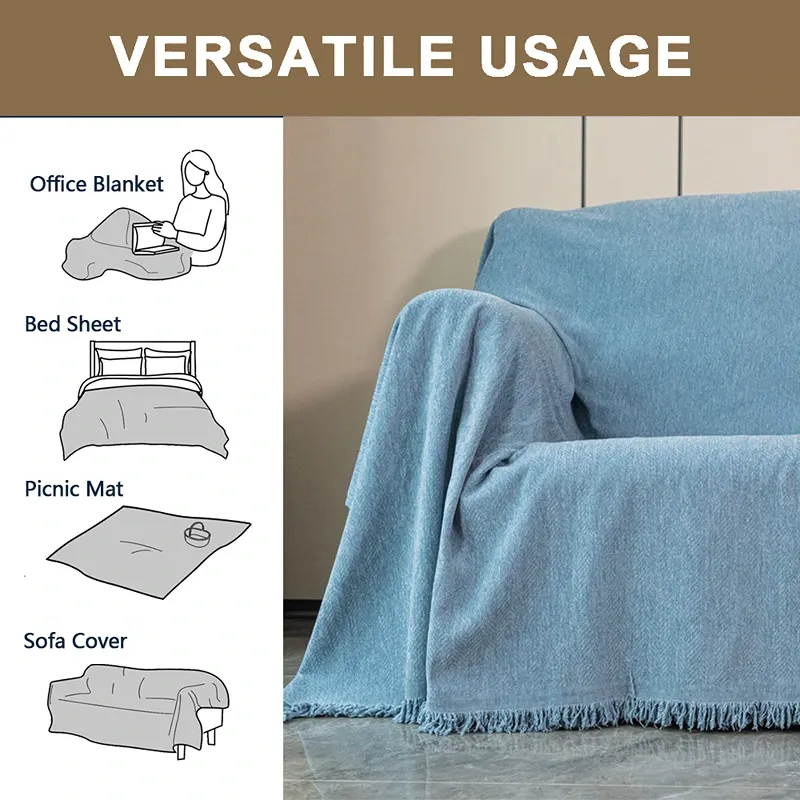 Nova Home Harmonic Chenille Sofa Cover - 2 Seats - Blue product thumbnail 4