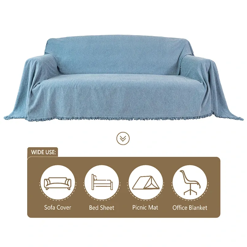 Nova Home Harmonic Chenille Sofa Cover - 2 Seats - Blue product thumbnail 5