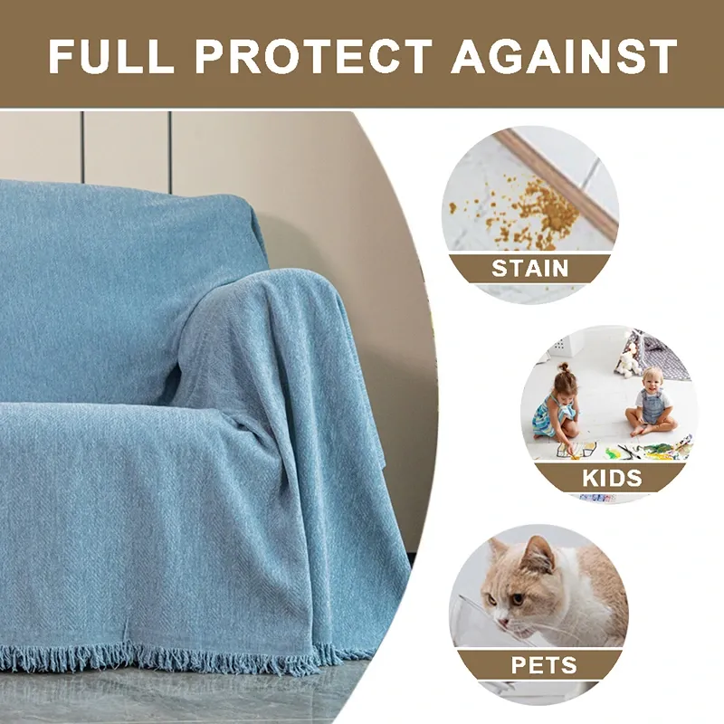Nova Home Harmonic Chenille Sofa Cover - 2 Seats - Blue product thumbnail 6