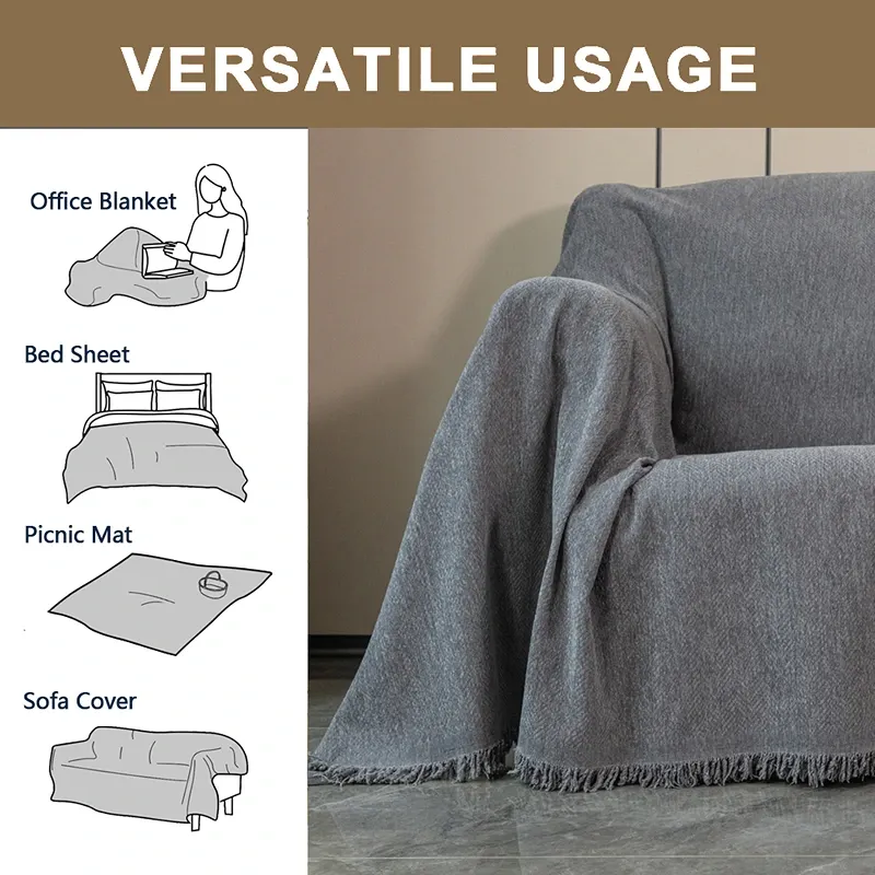 Nova Home Harmonic Chenille Sofa Cover - 2 Seats - Grey product thumbnail 4