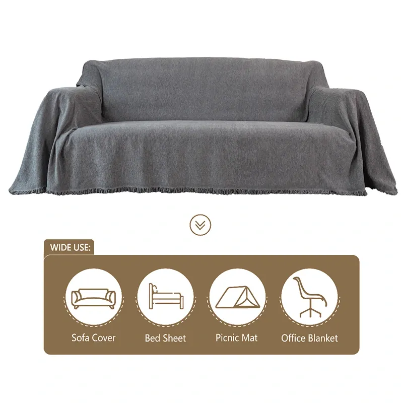 Nova Home Harmonic Chenille Sofa Cover - 2 Seats - Grey product thumbnail 5