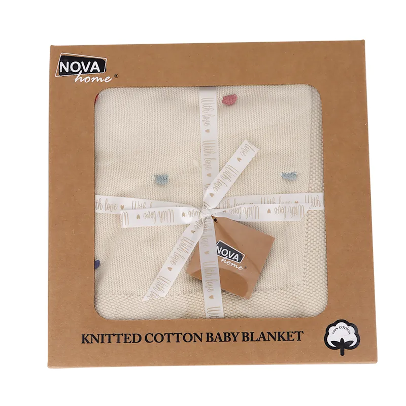 Nova Home "Bubble" Knitted Baby Blanket - 100% Cotton - Multi Color product thumbnail 6