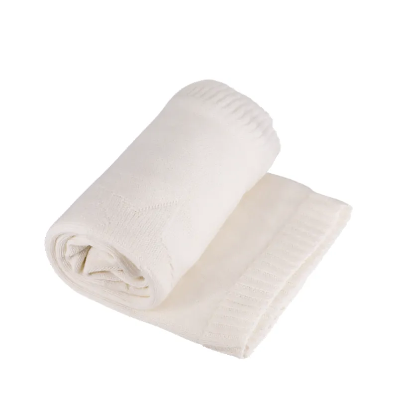 Nova Home "Star" Knitted Baby Blanket - 100% Cotton - Ivory product thumbnail 2