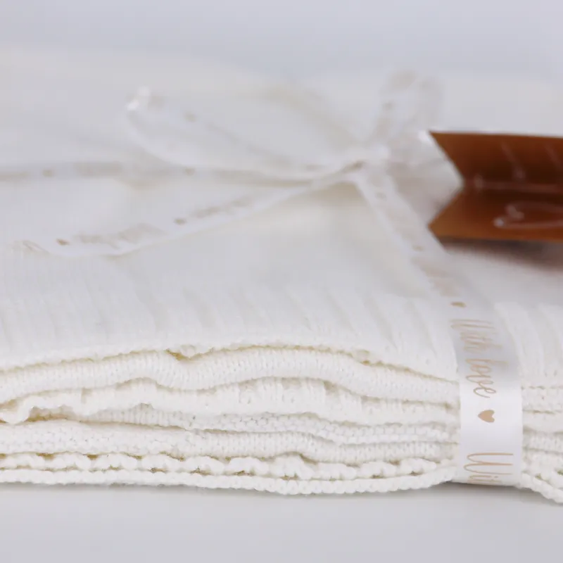Nova Home "Star" Knitted Baby Blanket - 100% Cotton - Ivory product thumbnail 8