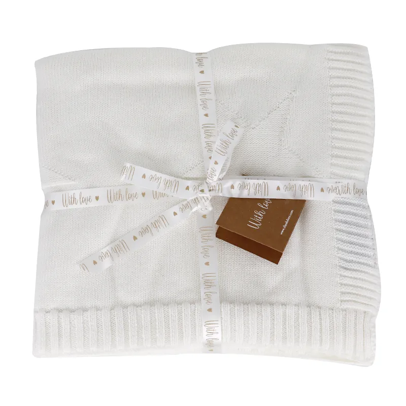 Nova Home "Star" Knitted Baby Blanket - 100% Cotton - Ivory product thumbnail 4