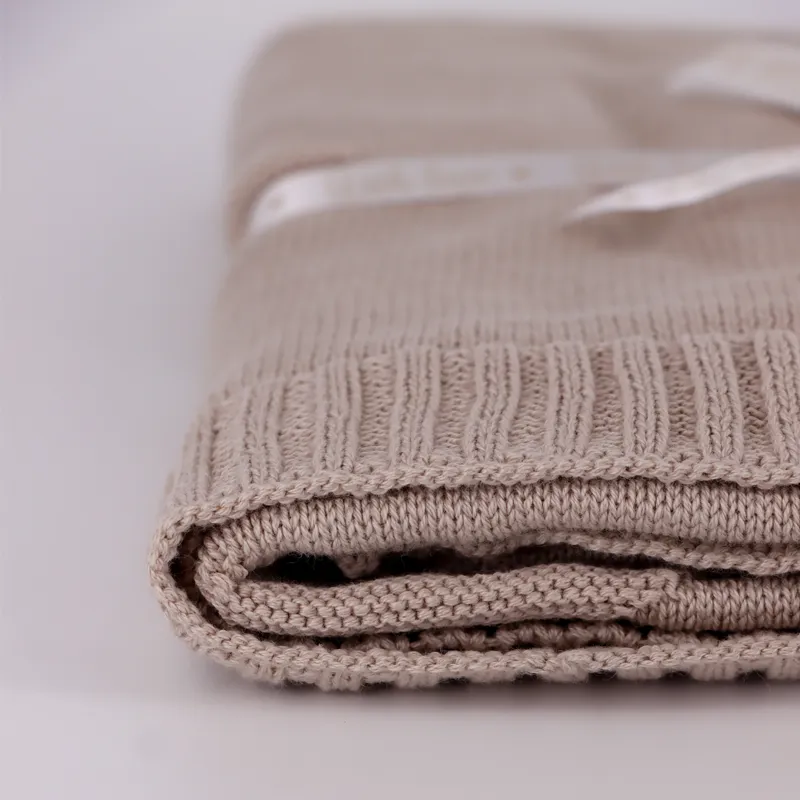 Nova Home "Star" Knitted Baby Blanket - 100% Cotton - Stone product thumbnail 6