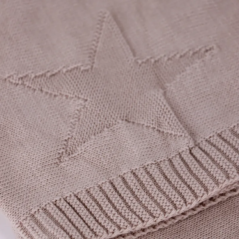 Nova Home "Star" Knitted Baby Blanket - 100% Cotton - Stone product thumbnail 7
