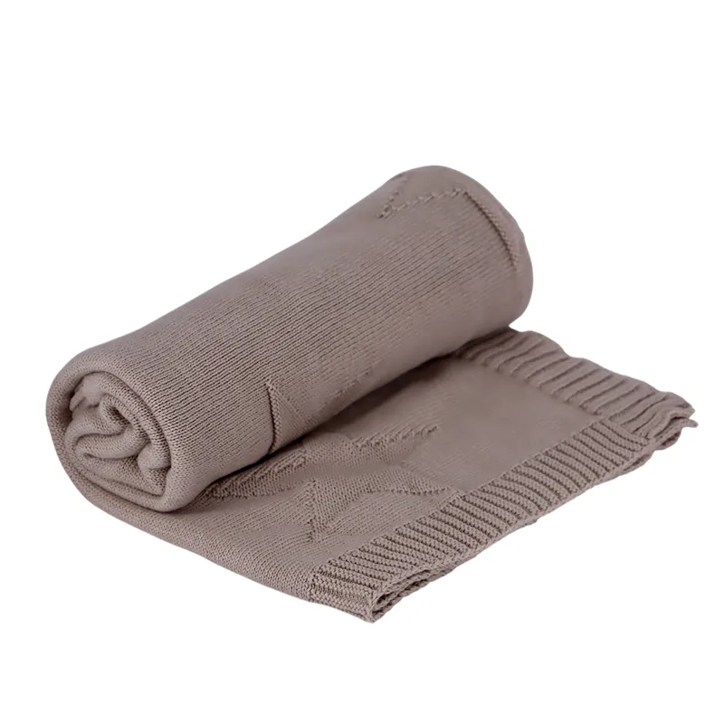 Nova Home "Star" Knitted Baby Blanket - 100% Cotton - Stone product thumbnail 8