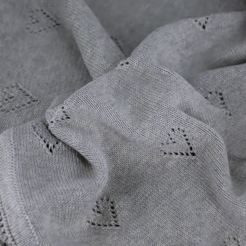 Nova Home "Heart" Knitted Baby Blanket - 100% Cotton - Grey product thumbnail 8