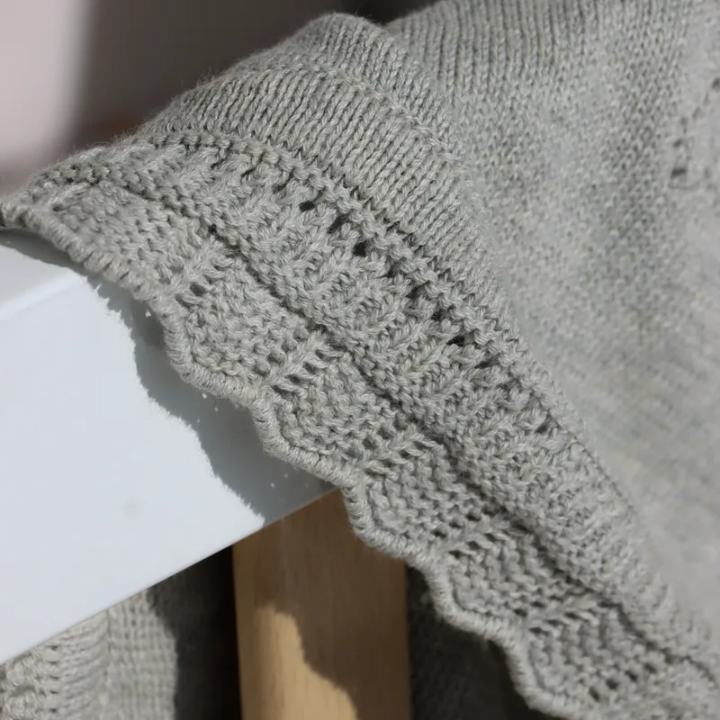 Nova Home "Heart" Knitted Baby Blanket - 100% Cotton - Grey product thumbnail 9