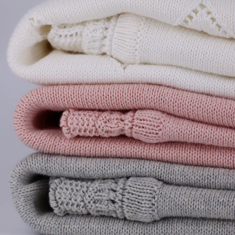 Nova Home "Heart" Knitted Baby Blanket - 100% Cotton - Grey product thumbnail 10