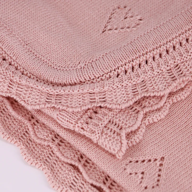 Nova Home "Heart" Knitted Baby Blanket - 100% Cotton - Pink product thumbnail 2