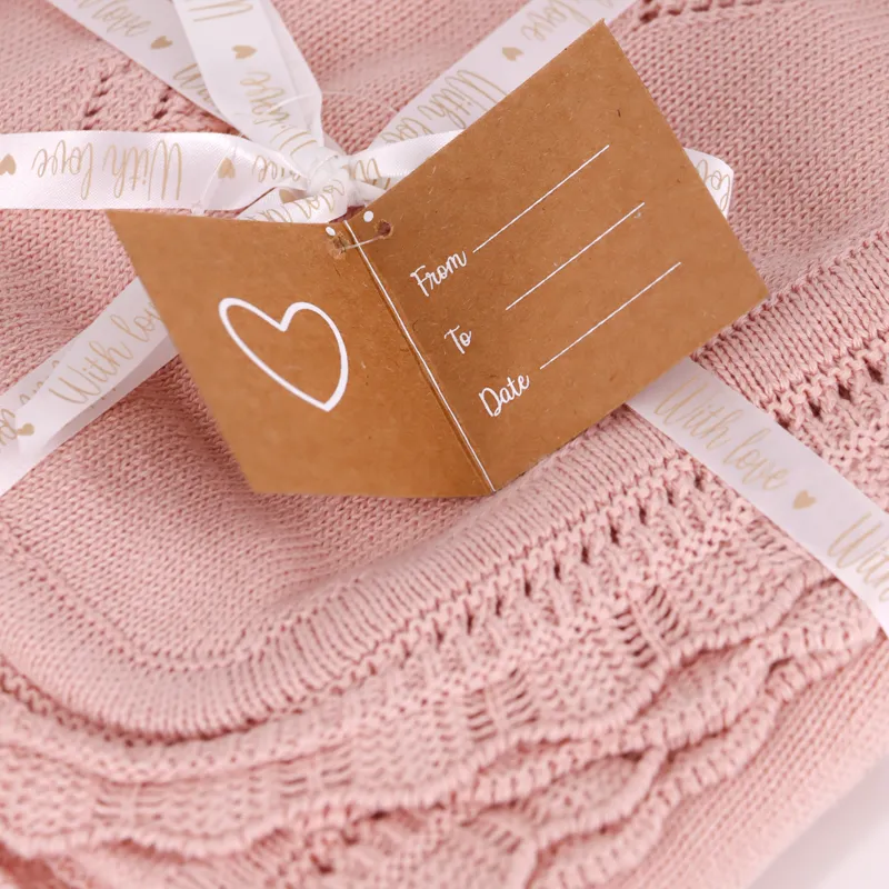 Nova Home "Heart" Knitted Baby Blanket - 100% Cotton - Pink product thumbnail 3