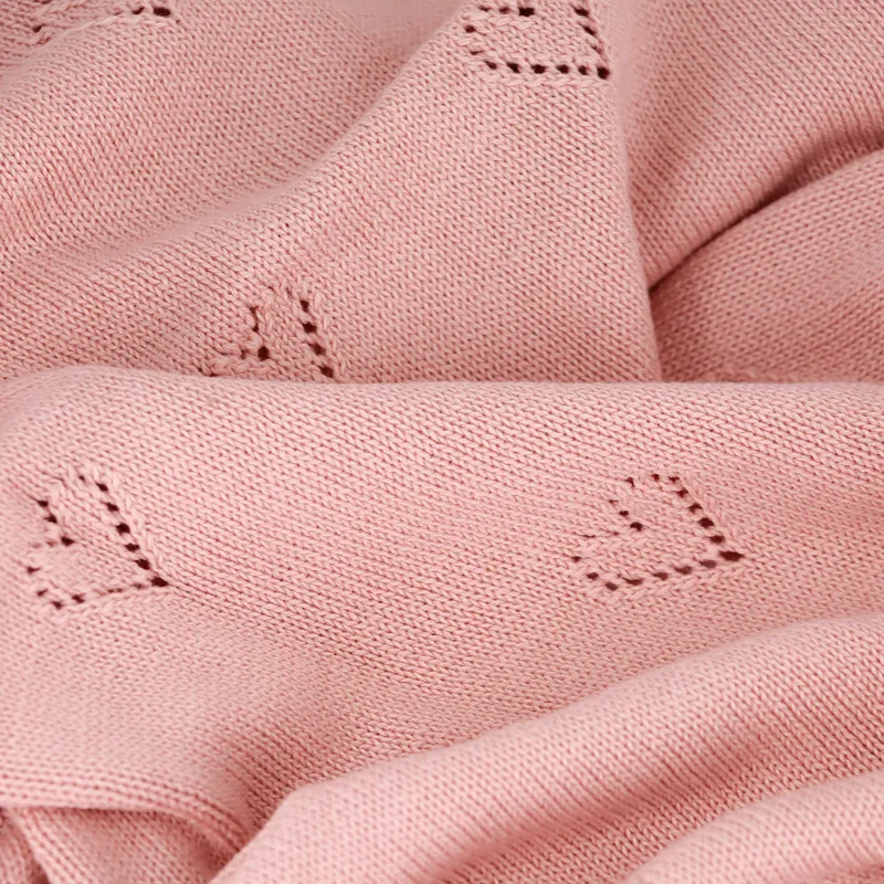 Nova Home "Heart" Knitted Baby Blanket - 100% Cotton - Pink product thumbnail 5