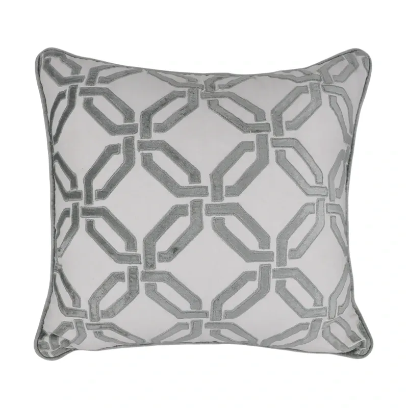 Nova Home Link Embroidered Cushion Cover – Grey – 50x50 cm product thumbnail 4