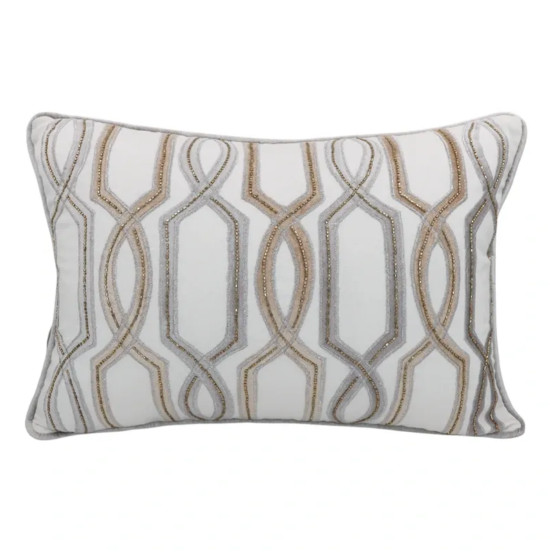 Nova Home Interlace Embroidered Cushion Cover – Gold – 35x50 cm product thumbnail 4