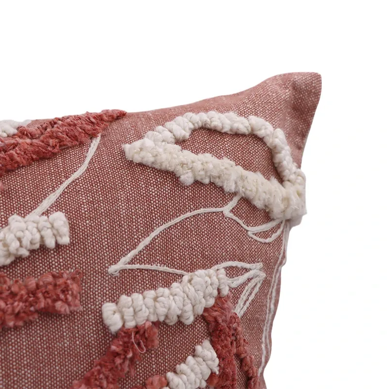 Nova Home Folium Embroidered Cushion Cover – Orange – 45x45 cm product thumbnail 2