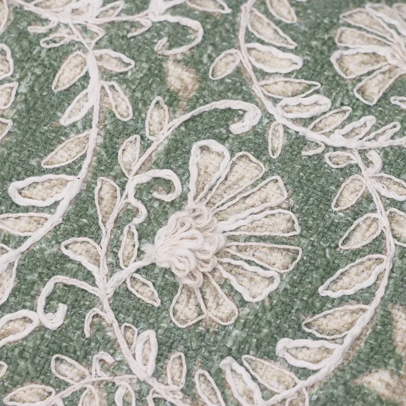 Nova Home Baroque Embroidered Jacquard Cushion Cover – 35x60 cm – Olive Green product thumbnail 2