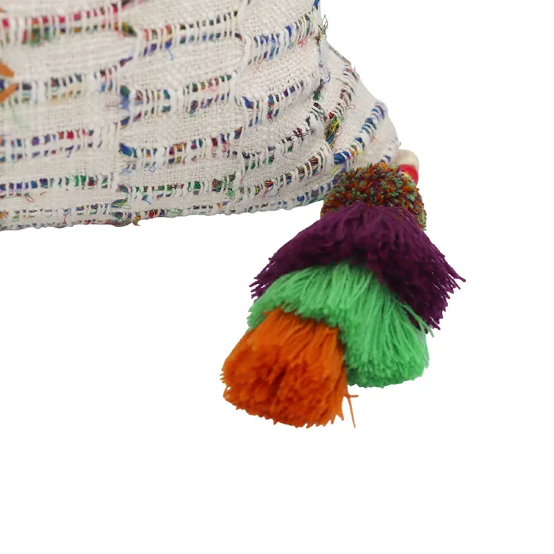 Nova Home Jubilee Embroidered Cushion Cover with Tassels – Multicolor – 50x50 cm product thumbnail 3