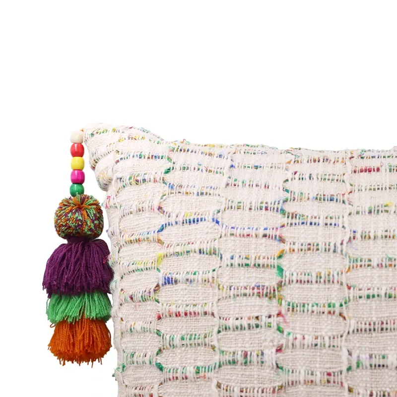 Nova Home Jubilee Embroidered Cushion Cover with Tassels – Multicolor – 50x50 cm product thumbnail 4