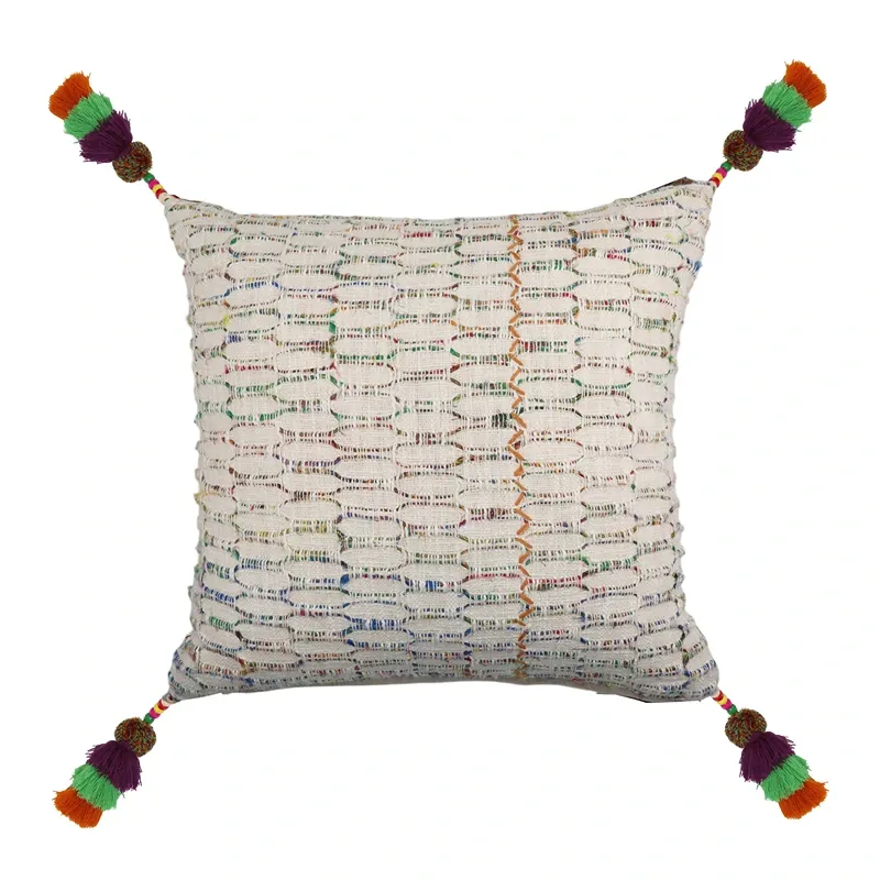 Nova Home Jubilee Embroidered Cushion Cover with Tassels – Multicolor – 50x50 cm product thumbnail 4