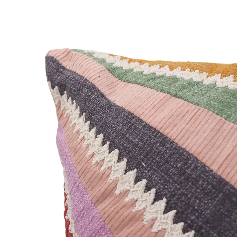 Nova Home Zest Patchwork Embroidered Cushion Cover – 45x45 cm – Multicolor product thumbnail 2