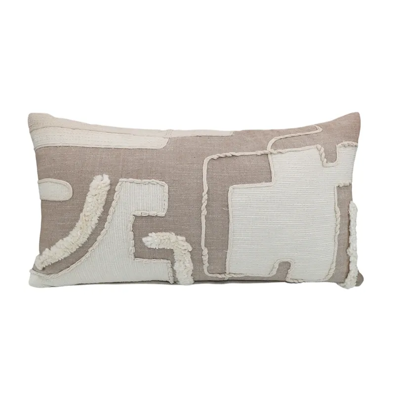 Nova Home Relic Embroidered Cushion Cover – Taupe – 35x60 cm product thumbnail 4