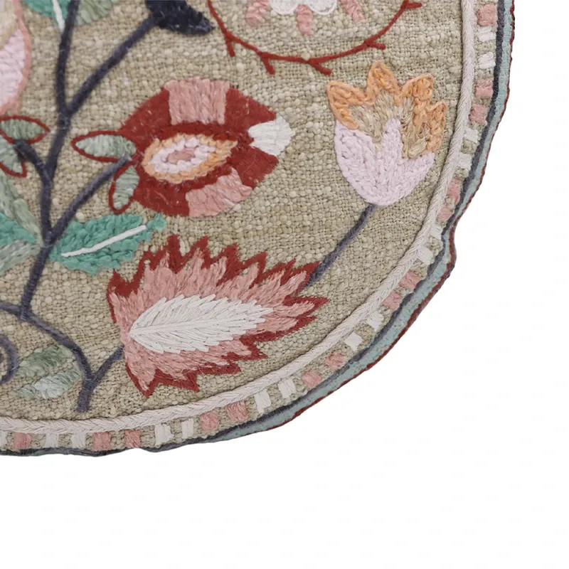 Nova Home Rosette Embroidered Filled Cushion – 40x40 cm – Multicolor - Flowers product thumbnail 2