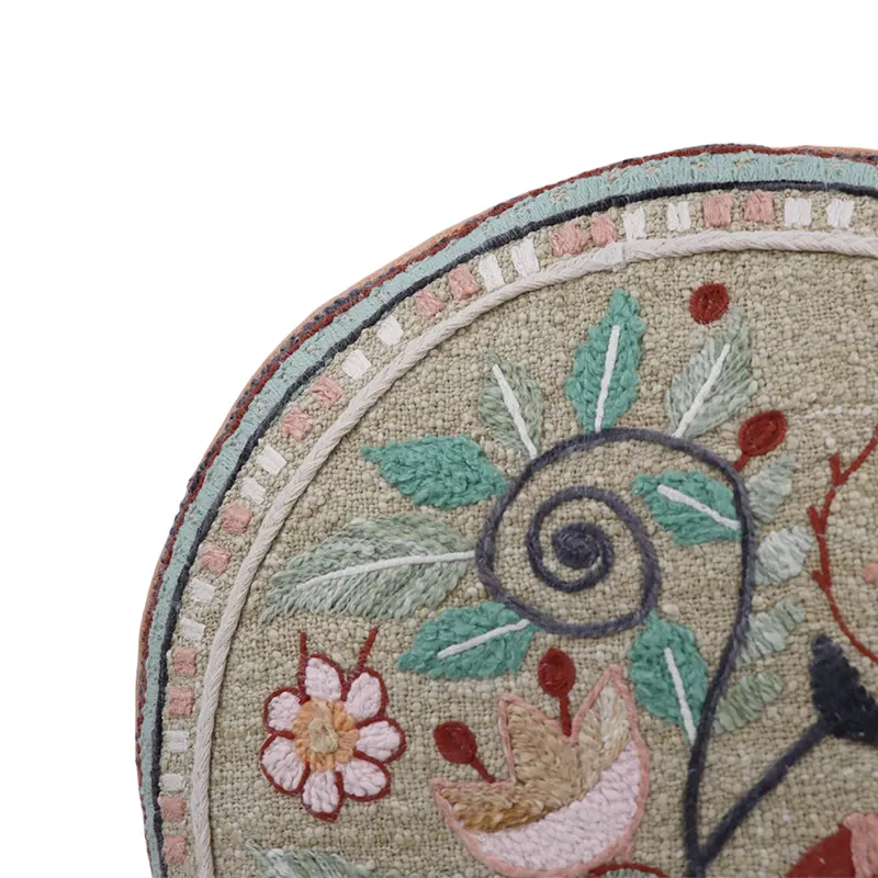 Nova Home Rosette Embroidered Filled Cushion – 40x40 cm – Multicolor - Flowers product thumbnail 3