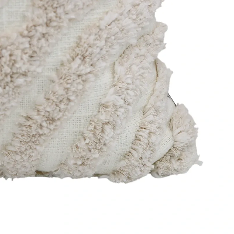 Nova Home Whorl Embroidered Tufted Cushion Cover – 45x45 cm – Ivory product thumbnail 2