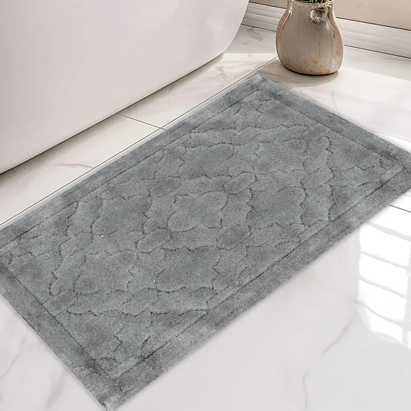 Nova Home Albana Cotton Bath Rug - Dark Grey (Available In Sizes) product thumbnail 2