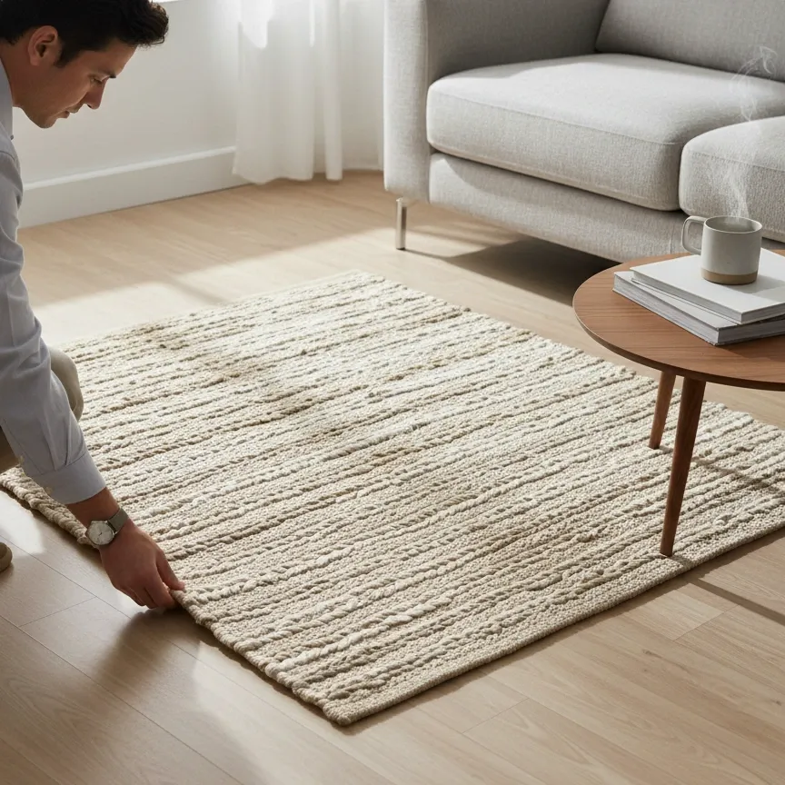 Nova Home "Ravine" Handwoven Cotton Accent Rug – Cream (Available In Sizes) product thumbnail 3