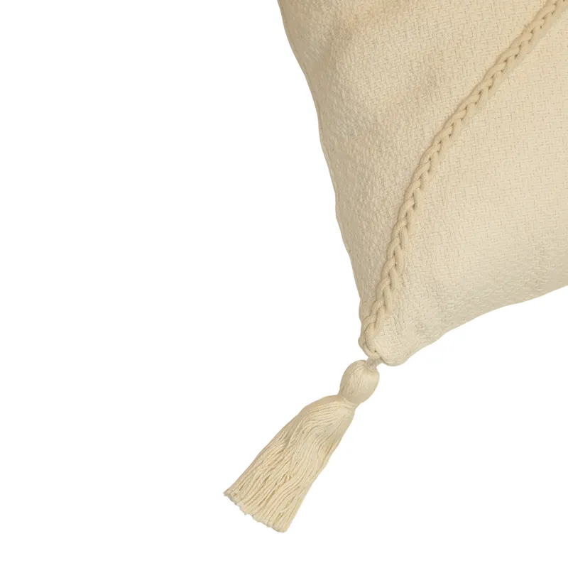 Nova Home Tressia Handmade Embroidered 100% Cotton Cushion Cover - 35x50 Cm - Offwhite product thumbnail 2
