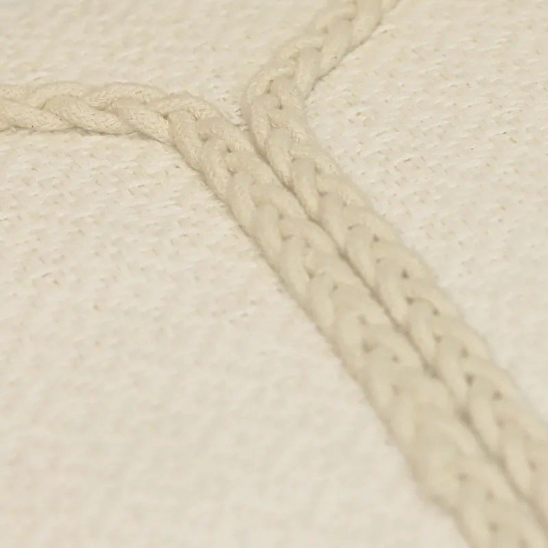 Nova Home Tressia Handmade Embroidered 100% Cotton Cushion Cover - 35x50 Cm - Offwhite product thumbnail 3