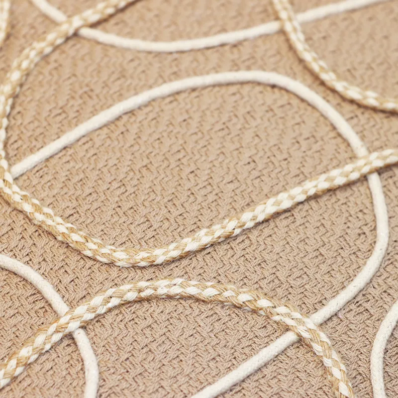 Nova Home Serpina Handmade Embroidered 100% Cotton Cushion Cover 50x50 Cm - Beige product thumbnail 3