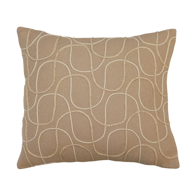 Nova Home Serpina Handmade Embroidered 100% Cotton Cushion Cover 50x50 Cm - Beige product thumbnail 4