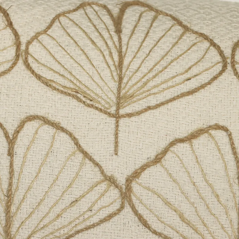 Nova Home Ginkora Handmade Embroidered 100% Cotton Cushion Cover - 35x50 Cm - Offwhite product thumbnail 3