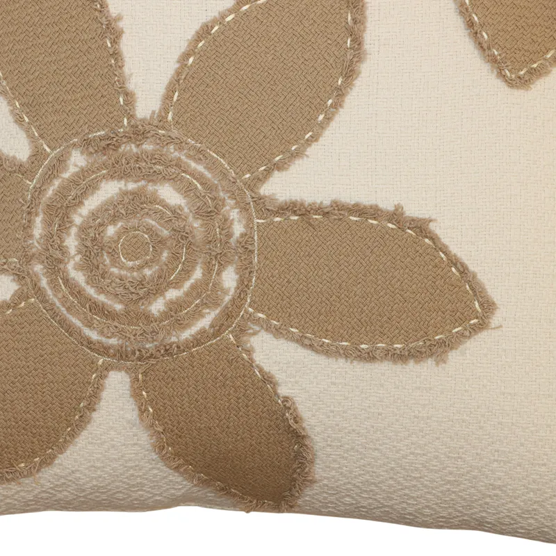 Nova Home Florenza Handmade Embroidered 100% Cotton Cushion Cover - 50x50 Cm - Brown product thumbnail 3